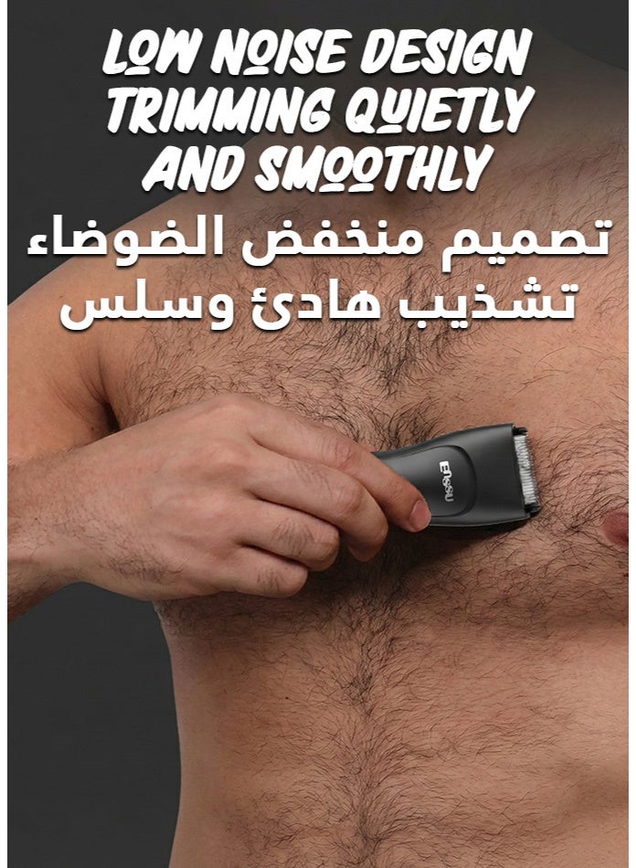 Enssu Electric Body Groomer & Hair Clipper for Men | BLADELOCK™ Safe Blade Technology | IPX7 Waterproof Cordless Trimmer with LCD Display, 6000 RPM Motor & Up to 60 Minutes Runtime | Best for Sensitive Areas - Image 4